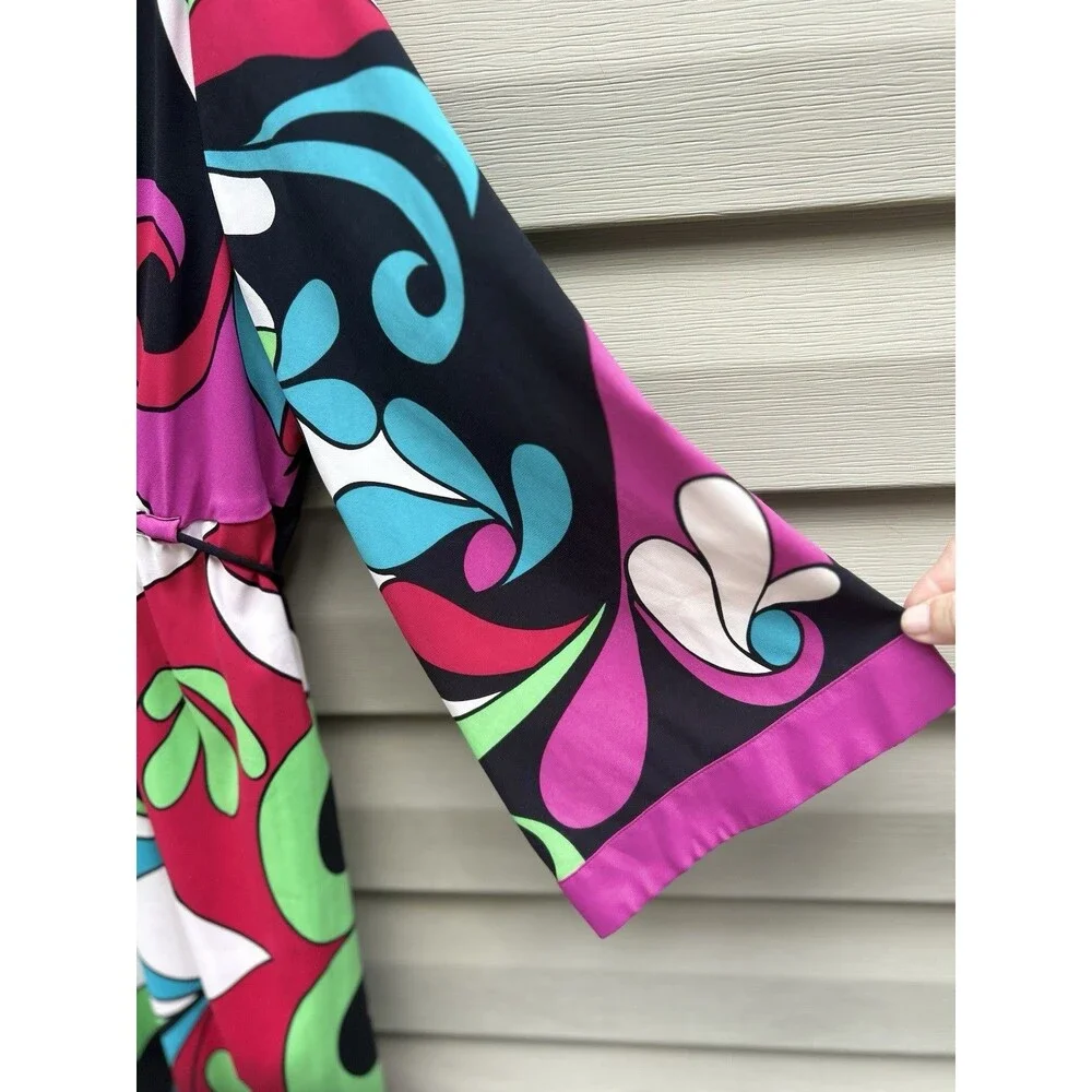 Nicole By Nicole Miller Women’s Size 16 Retro Boho Kaftan Flowy Disco Dress - Picture 3 of 8